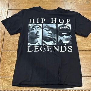 *BRAND NEW* Playereetees Black Hip Hop Legends T-Shitt